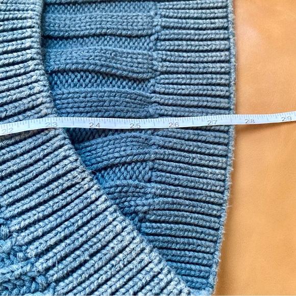 Böhme Blue Chunky Knit Sweater Boho Cozy Oversized Pullover Size L - Picture 6 of 6